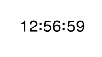 From 13 Minute to 12 Minute Electronic Countdown Timer on a White Background video