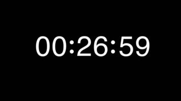 30 Second Countdown with White Digits on Black Screen video