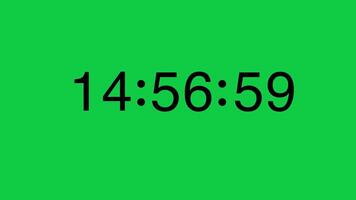 From 15 Minute to 14 Minute Black Digital Timer Counting Down on Green Screen Chroma Key video
