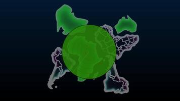 Animated Global Radar Surveillance System Display with World Map and Tracking Targets video