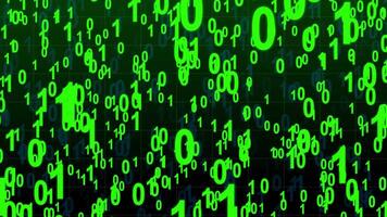 abstrato digital fundo com queda verde binário código dados corrente em rede - tecnologia, Informática, e ciberespaço conceito, em cascata verde binário código video