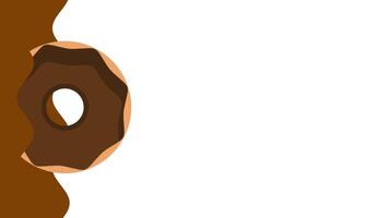 A rich chocolate-glazed donut with a soft texture is centered on a clean white background with a deep brown accent, radiating indulgence video