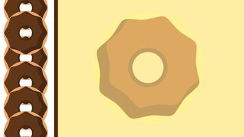A center-focused yellow donut with a brown background strip of donuts adds warm bakery tones and a soft aesthetic to this sweet design. video