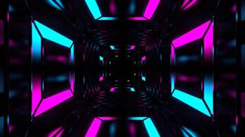 Cyan Pink and Orange Fantastic Movement Into The Neon Abyss Background VJ Loop in 4K video