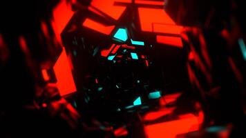 Turquoise and Orange Abstract Transforming Alien Corridor Background VJ Loop in 4K video