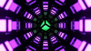 Green and Purple Abstract Pulsating Neon Core Background VJ Loop in 4K video
