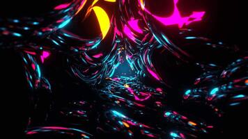 Cyan Pink and Orange Abstract Fantasy Portal Beyond Perception Background VJ Loop in 4K video