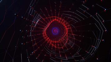 Blue and Red Infinite Neon Grid Fabric Background VJ Loop in 4K video