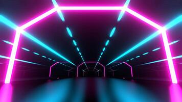 ciano e Rosa cyber rodovia para dados cidade fundo vj ciclo dentro 4k video