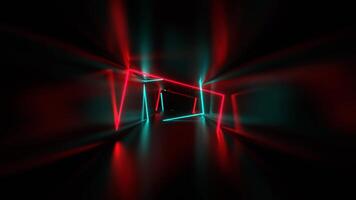 turquesa e Rosa fantasia túnel do néon Seções fundo vj ciclo dentro 4k video