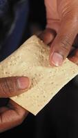 Sesame cracker preparation in local market video