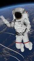 astronaut in space with a rope video