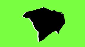 green screen 3d map of Bijela in Montenegro video