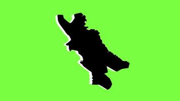 green screen 3d map of Bar Municipality in Montenegro video