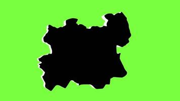 green screen 3d map of Tov Province in Mongolia video