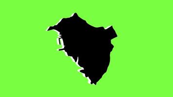 green screen 3d map of Tivat in Montenegro video