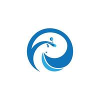 Water Wave flat design template icon vector