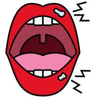 Mouth Sore icon vector
