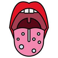 Tongue Infection icon vector