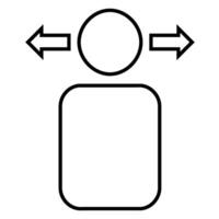 Conflict outline icon isolated on white vector
