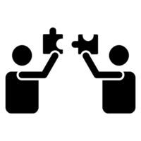 Team Building Solid icon isolated on white background vector