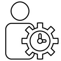Time Management outline icon isolated on white vector
