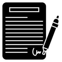 Contract Solid icon isolated on white vector