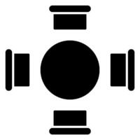 Round Table Solid icon isolated on white vector