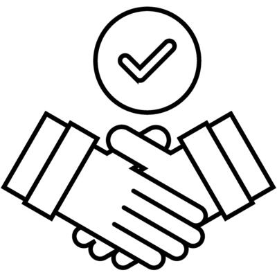 Partnership outline icon isolated on white background