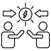 Conflict Of Interest outline icon isolated on white vector