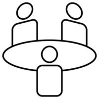business meeting outline icon isolated on white vector
