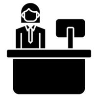 Secretary Solid icon isolated on white vector