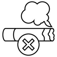 No Smooking outline icon vector
