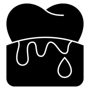 sangrado goma sólido icono vector