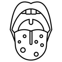 Tongue Infection outline icon vector
