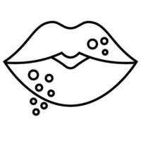 Fever Blisters outline icon vector