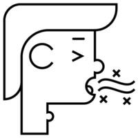 Halitosis outline icon vector