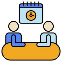 Meeting Time and Date icon isolated on white vector
