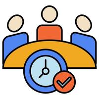Meeting End icon isolated on white vector
