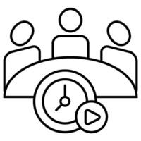 Meeting start outline icon isolated on white vector