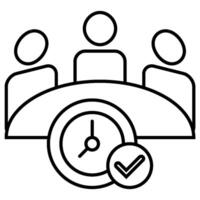 Meeting End outline icon isolated on white vector