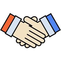 Handshake icon isolated on white vector