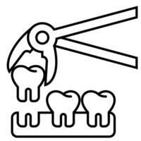 Tooth Removal outline icon vector