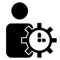 Time Management Solid icon isolated on white vector