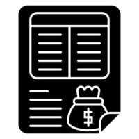 Cost Solid icon isolated on white vector