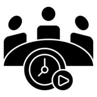 Meeting start Solid icon isolated on white vector
