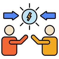 Conflict Of Interest icon isolated on white vector