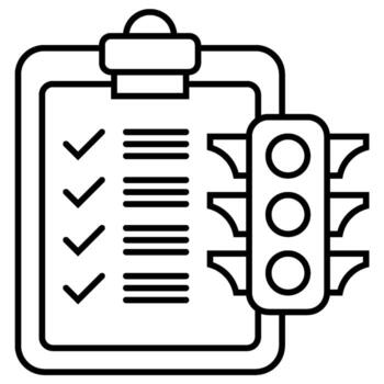 proyecto estado contorno icono aislado en blanco vector