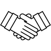 Handshake outline icon isolated on white vector