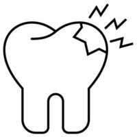 Toothache outline icon vector